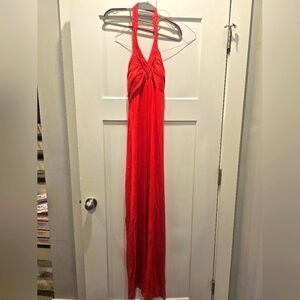 Spense Red Braided Halter Maxi Dress Size Medium– Summer Resort Style